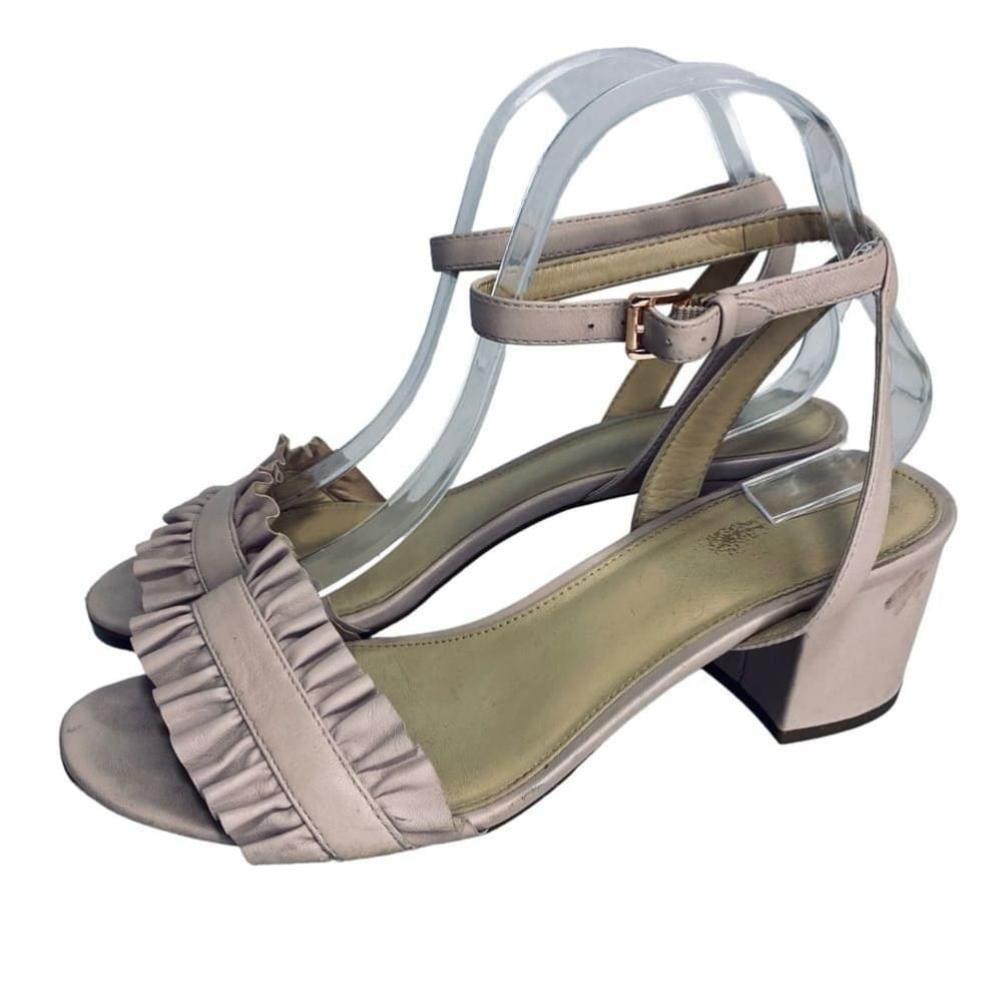 Michael Kors - Ruffle Pink Block Ankle Strap Sandal - Size 9